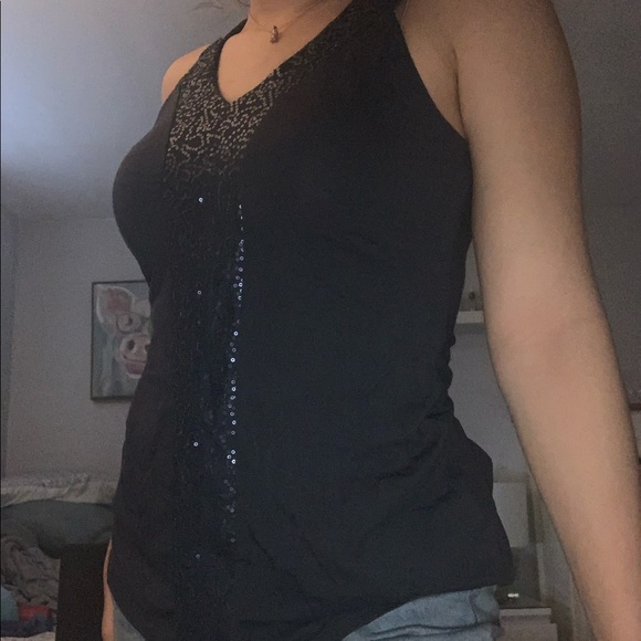Navy blue shirt with a little sparkle.